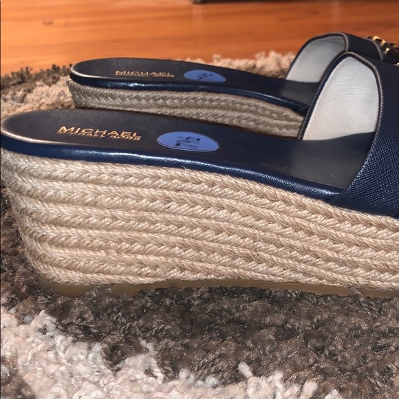 Michael Kors Shoes | Michael Kors Navy Slide Ons Sandals Nwt | Poshmark